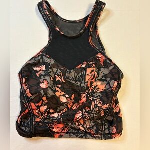 lululemon athletica Black Floral-Print High-Neck Tank Top